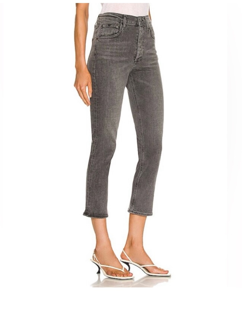 AGOLDE Riley High Rise Straight Crop Jeans in Century Grey - Size 29